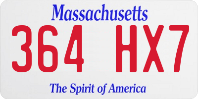 MA license plate 364HX7