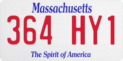 MA license plate 364HY1
