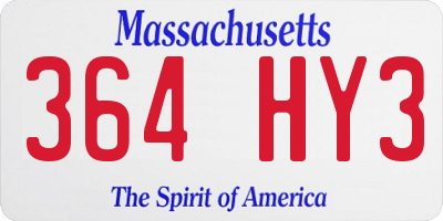MA license plate 364HY3