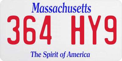 MA license plate 364HY9