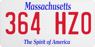 MA license plate 364HZ0