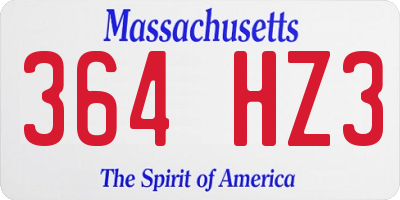 MA license plate 364HZ3