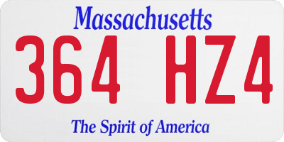 MA license plate 364HZ4