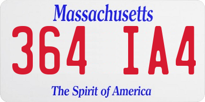 MA license plate 364IA4