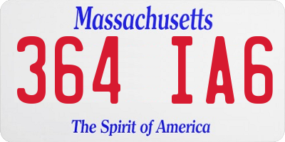 MA license plate 364IA6