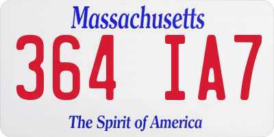 MA license plate 364IA7