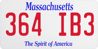 MA license plate 364IB3