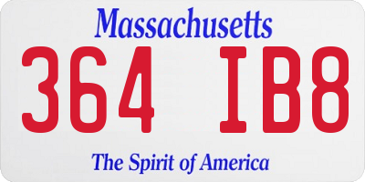 MA license plate 364IB8