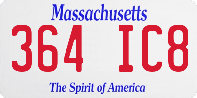 MA license plate 364IC8