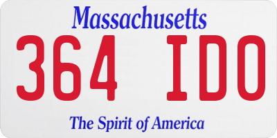 MA license plate 364ID0