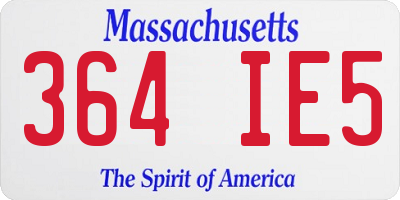 MA license plate 364IE5