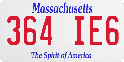 MA license plate 364IE6