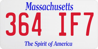 MA license plate 364IF7