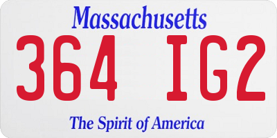 MA license plate 364IG2