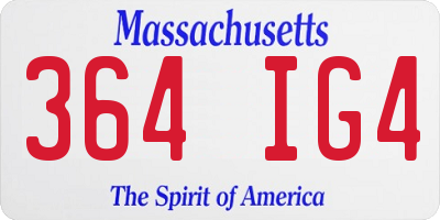 MA license plate 364IG4