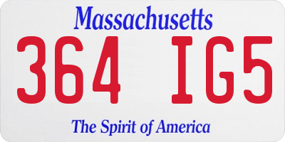 MA license plate 364IG5