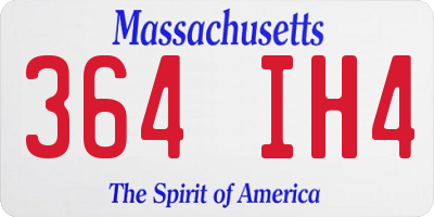 MA license plate 364IH4