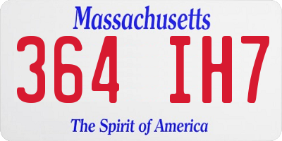 MA license plate 364IH7