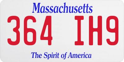 MA license plate 364IH9