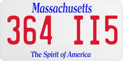 MA license plate 364II5