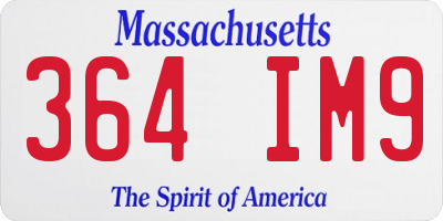 MA license plate 364IM9