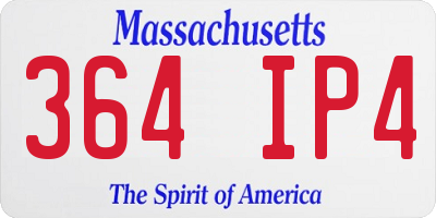 MA license plate 364IP4
