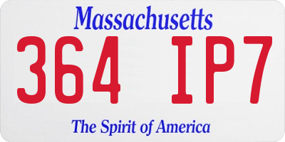 MA license plate 364IP7