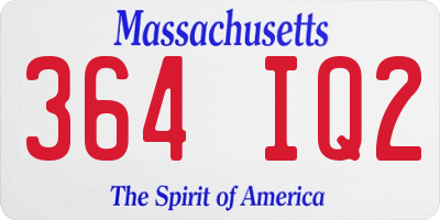 MA license plate 364IQ2