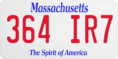 MA license plate 364IR7