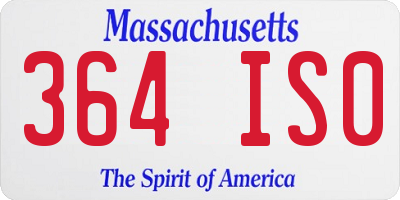 MA license plate 364IS0