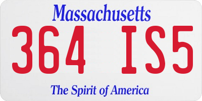 MA license plate 364IS5