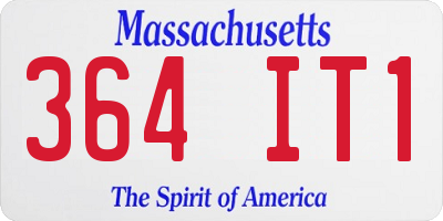 MA license plate 364IT1