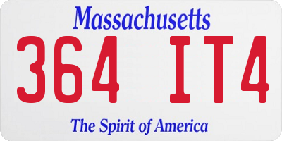 MA license plate 364IT4