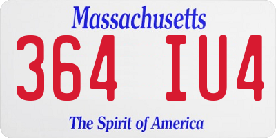 MA license plate 364IU4