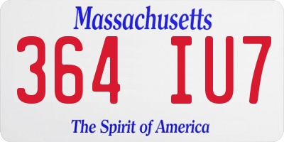 MA license plate 364IU7