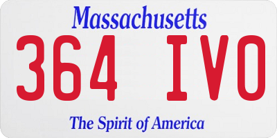 MA license plate 364IV0