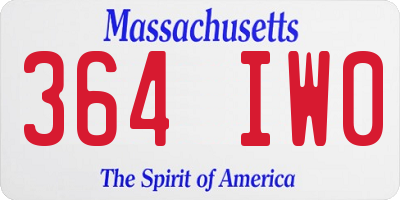 MA license plate 364IW0
