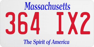 MA license plate 364IX2
