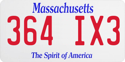 MA license plate 364IX3