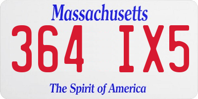 MA license plate 364IX5