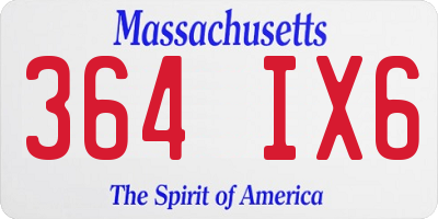 MA license plate 364IX6