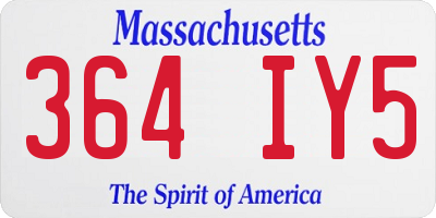 MA license plate 364IY5