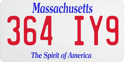 MA license plate 364IY9