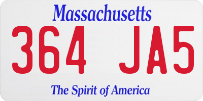 MA license plate 364JA5