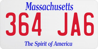 MA license plate 364JA6