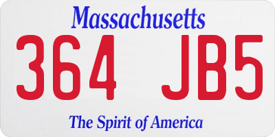 MA license plate 364JB5