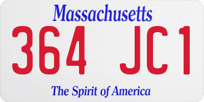 MA license plate 364JC1