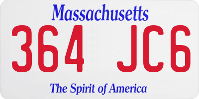 MA license plate 364JC6