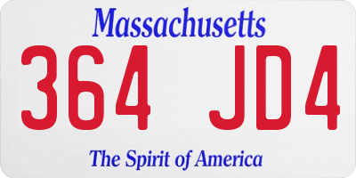 MA license plate 364JD4