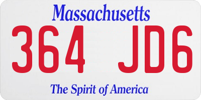 MA license plate 364JD6